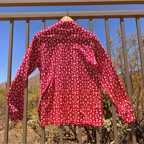 ⬇️Lands’ End Women’s Holiday Turtleneck Size L Color Red And White Pattern - Picture 6 of 8